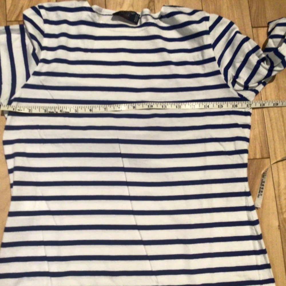 Saint James White and Blue Striped Boatneck Top - Picture 3 of 6